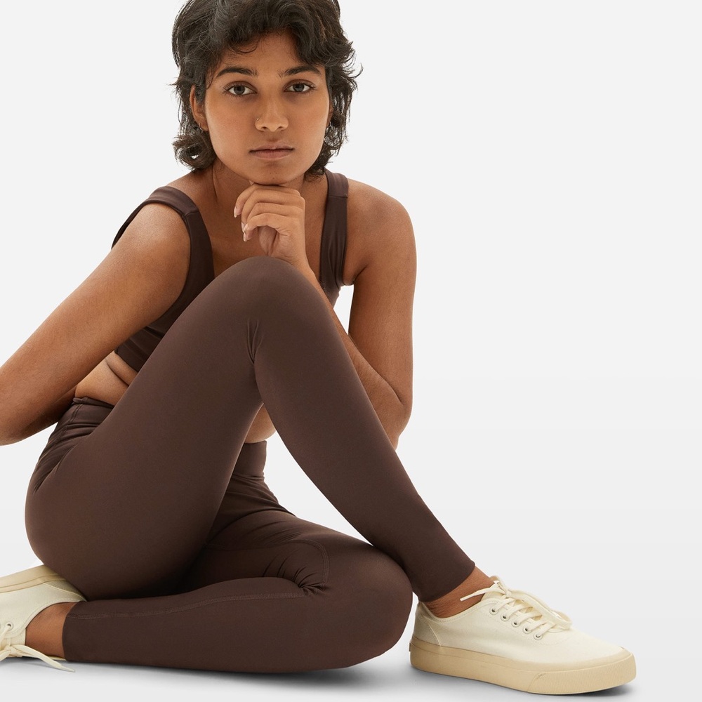 EVERLANE The Perform Ankle 7/8 Length Legging in Bitter Chocolate Brown Size M